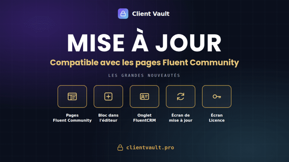 Client Vault 20.33 : votre coffre s’installe dans les pages d’espace Fluent Community