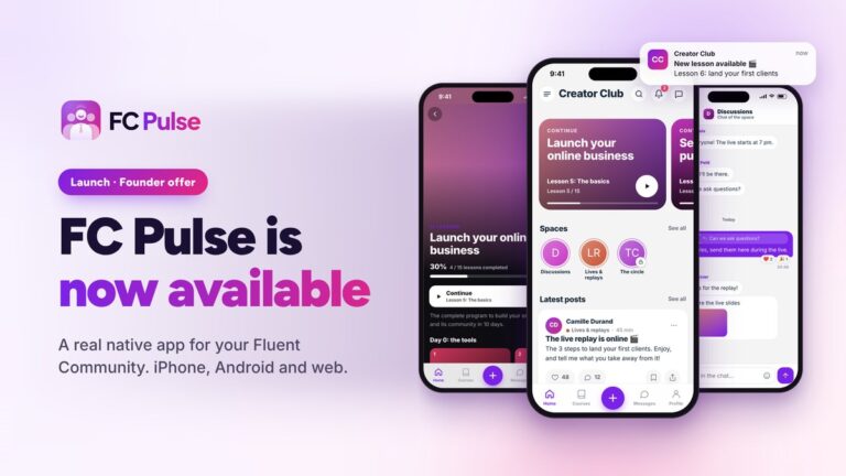 FC Pulse is now available: the mobile app of your Fluent Community, on three phones.