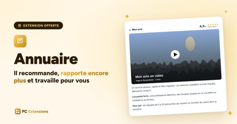 Image à la une : « Annuaire. Il recommande, rapporte encore plus et travaille pour vous », avec une fiche et son avis en vidéo.