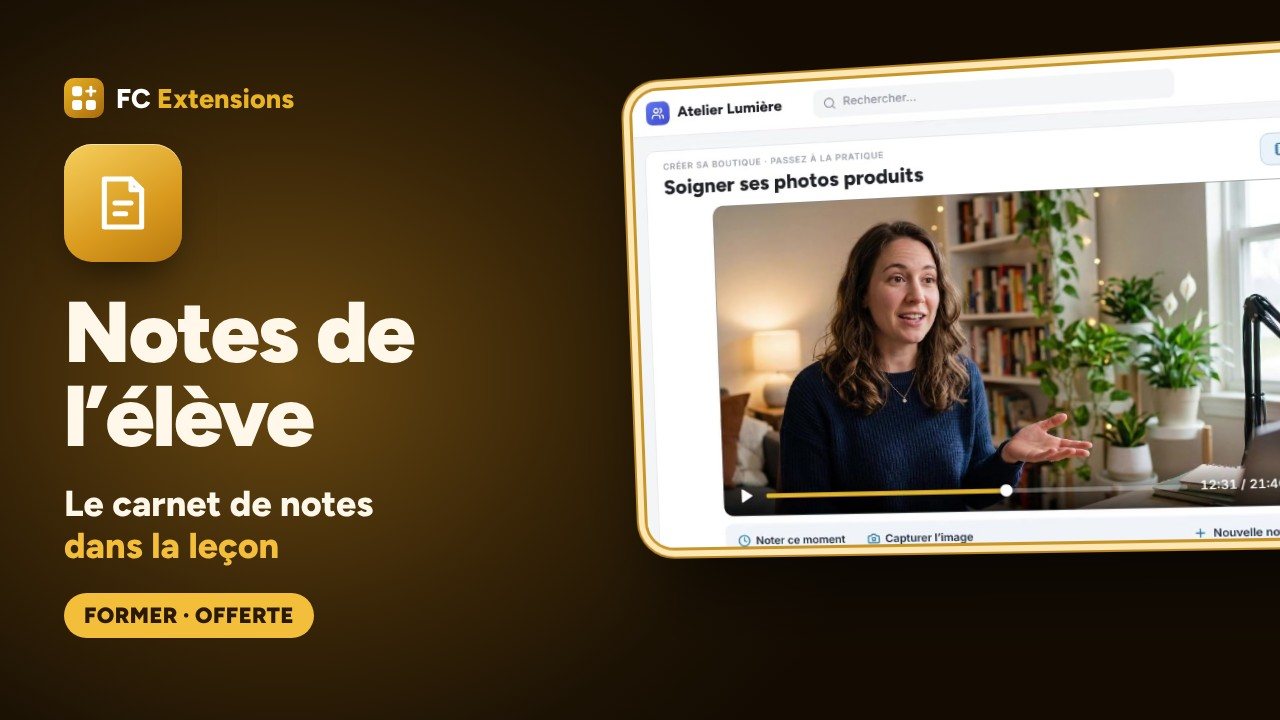 Notes de l’élève pour FluentCommunity : le carnet de notes dans la leçon