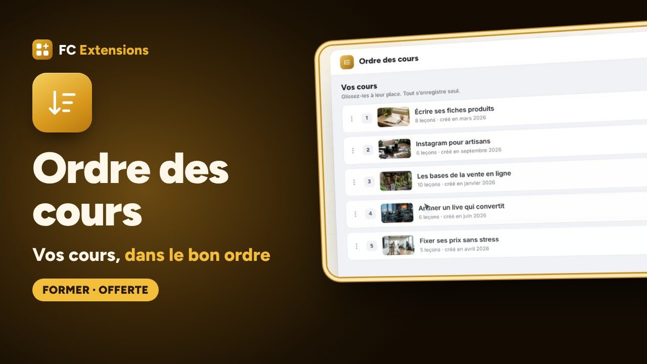 Ordre des cours pour FluentCommunity : vos cours, dans le bon ordre