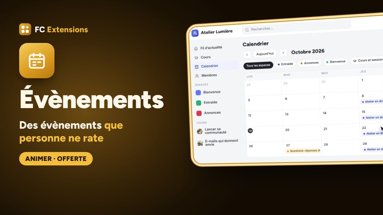 Évènements pour FluentCommunity : des évènements que personne ne rate