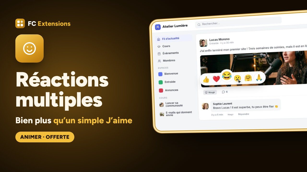 Réactions multiples pour FluentCommunity : bien plus qu’un simple J’aime