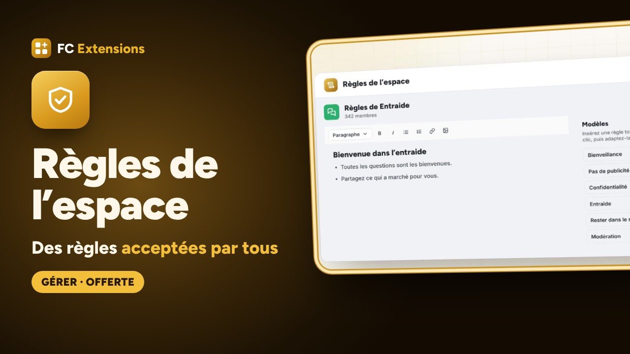 Règles de l’espace pour FluentCommunity : des règles acceptées par tous