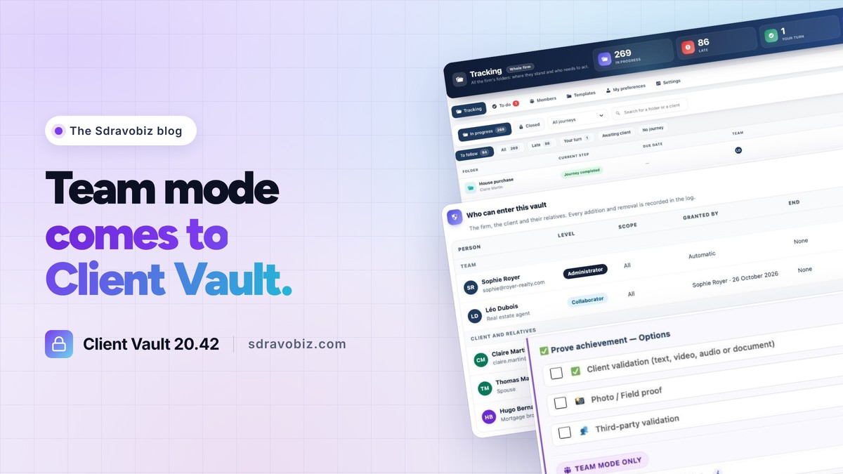 Team mode comes to Client Vault 20.42: Tracking, vault access and step approval screens