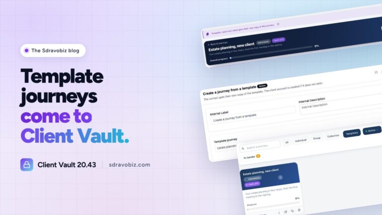 Client Vault 20.43: a journey ready for every new client
