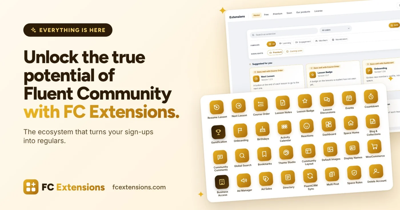 The whole FC Extensions ecosystem for Fluent Community is here