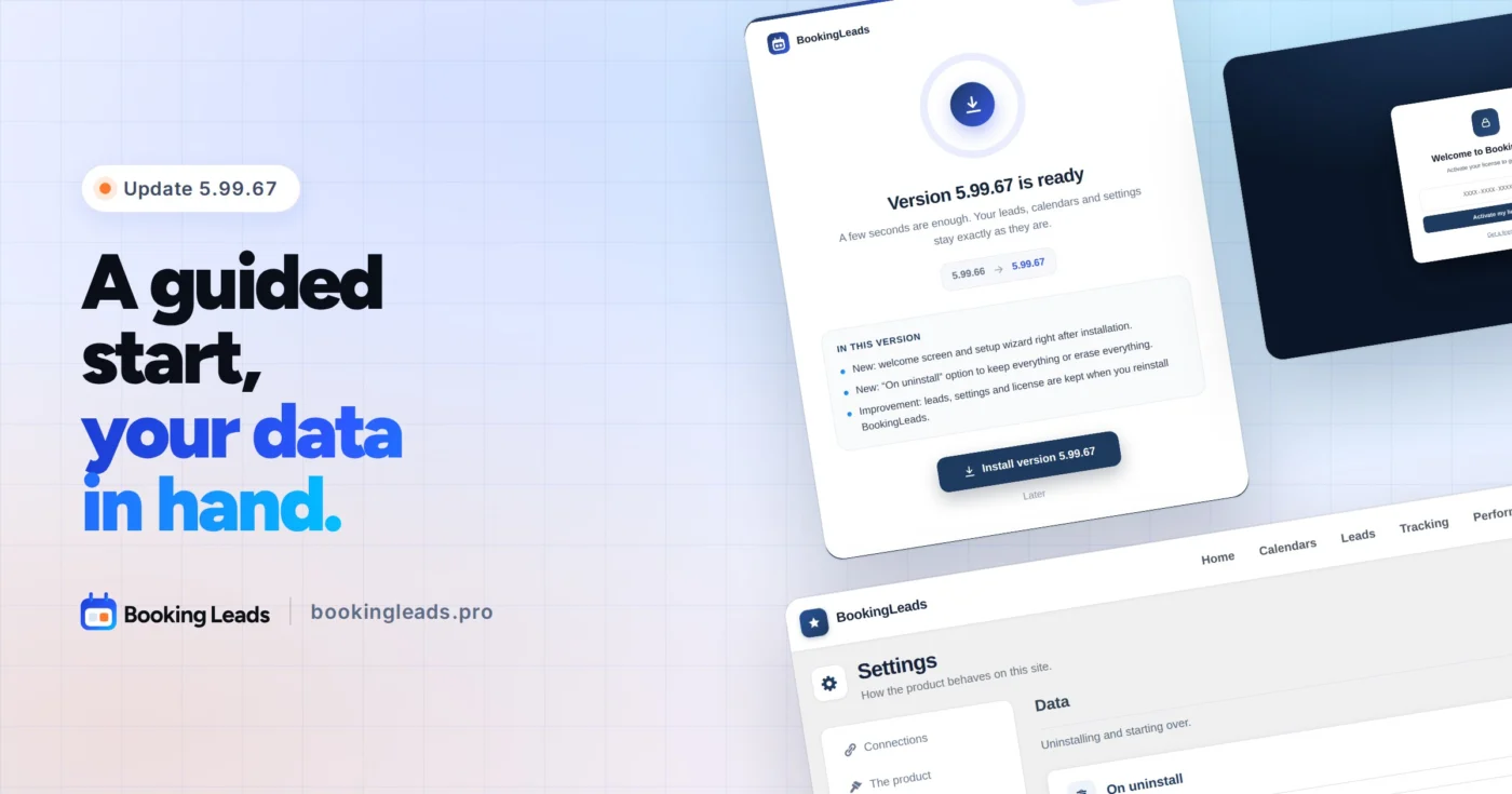 Booking Leads 5.99.67: a guided start, and your data in hand